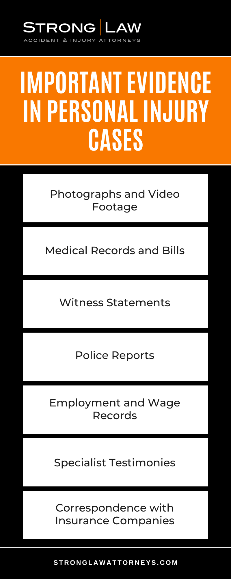 Important Evidence In Personal Injury Cases Infographic