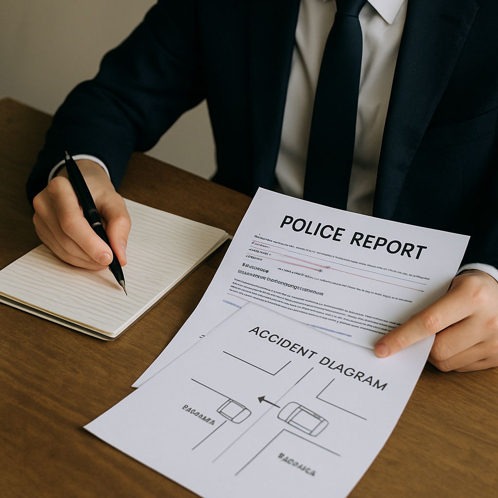 Attorney reviewing accident documents and evidence in a wrongful death case