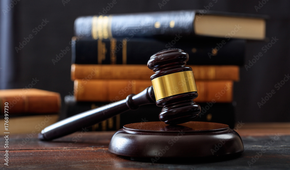 Gavel and law books for a Tacoma motorcycle accident lawyer article