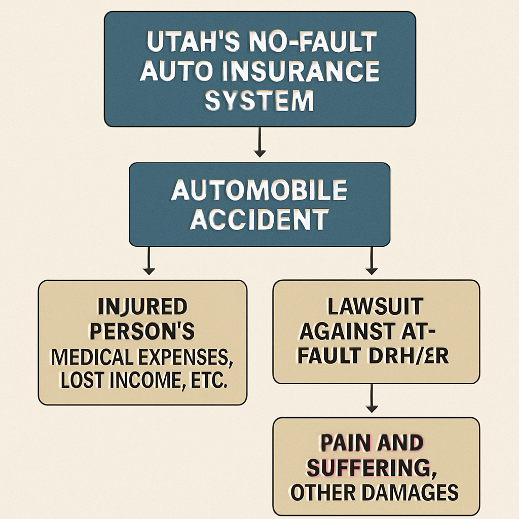 Diagram of Utah's No-Fault Auto Insurance System